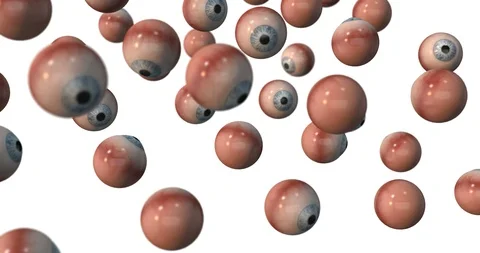 Blue human eyeballs falling slow motion Stock-Footage 108469285