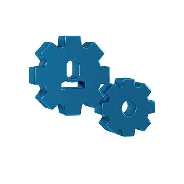 Blue Human with gear icon isolated on transparent background. Artificial in.. Stock Illustration