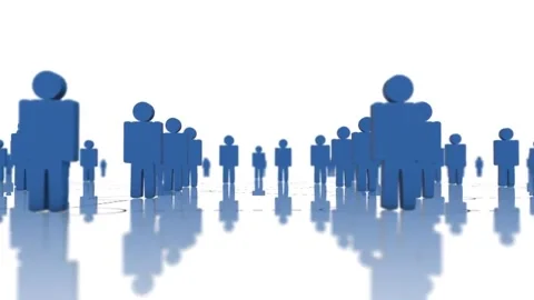 Blue human postures standing on white background. Stock Footage 152296252