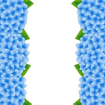 Blue Hydrangea Flower Border Stock Illustration
