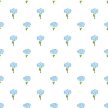 Blue hydrangea flower seamless pattern repeating background Stockillustratie