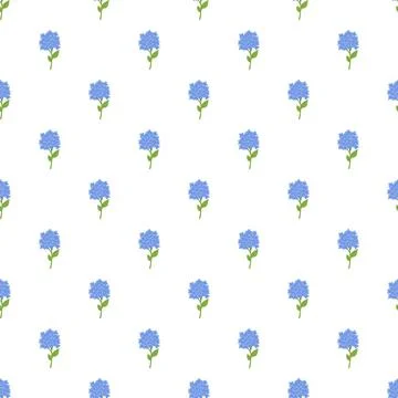 Blue hydrangea flower seamless pattern background 스톡 일러스트