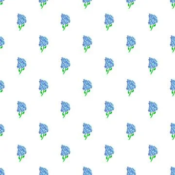 Blue hydrangea flowers creating seamless floral pattern Stock Illustration