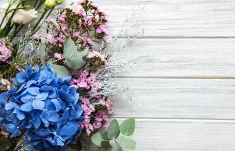 Blue hydrangea flowers Foto stock