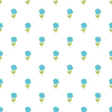 Blue hydrangeas pattern creating seamless floral background 스톡 일러스트