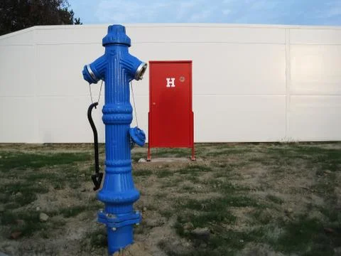 Blue hydrant Foto stock