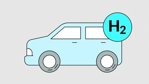 Blue hydrogen car Vídeo Stock 335470024