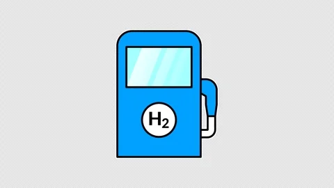 Blue hydrogen fuel pump Vídeo Stock 335484520