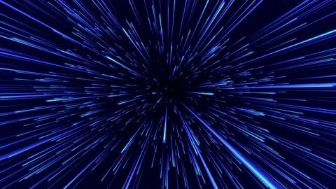 Blue hyper jump. Digital hyperspace with stars explosion. Stock Footage 169361015