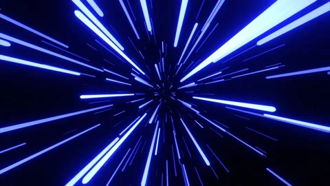 Blue Hyper Space Jump Background VJ Loop l 4K Stock Footage 301620781