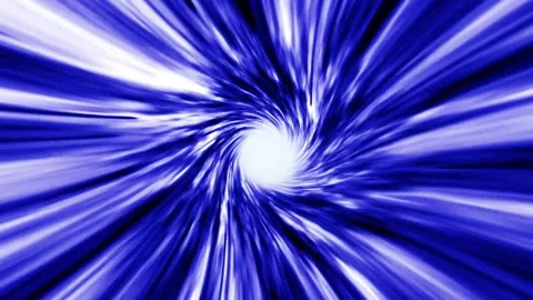 Blue hyperspace. Flight through a time circle fractal. Animated video. Stock Footage 257889190
