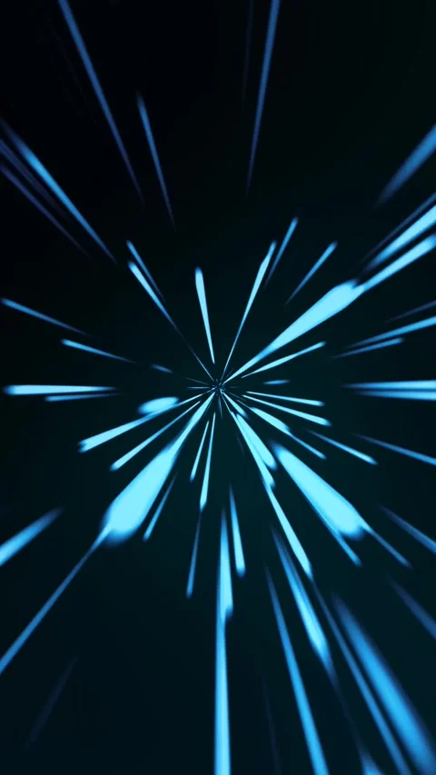 Blue hyperspace jump and warp speed light rays Stock Footage 341787932