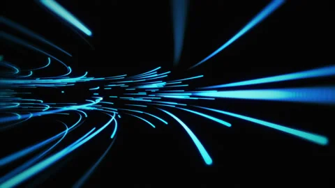 Blue Hyperspace Jump with Rotation Stock-Footage 100720353