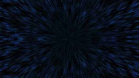 Blue Hyperspace Warp Speed Light Streaks Animation Stock-Footage 347814541