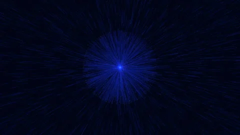 Blue hyperspace warp speed starfield background with radial light streaks Stock-Footage 330076341