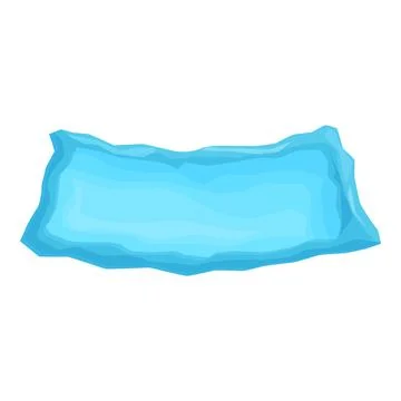 Blue ice block floating on water surface illustration Stock Illustration