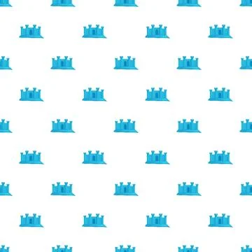 Blue ice castle seamless pattern fantasy background Illustrazione stock