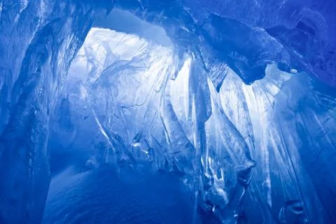 Blue ice cave Stock Photos