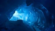 Blue Ice Cave. Slow Motion 4K Footage Stock Footage