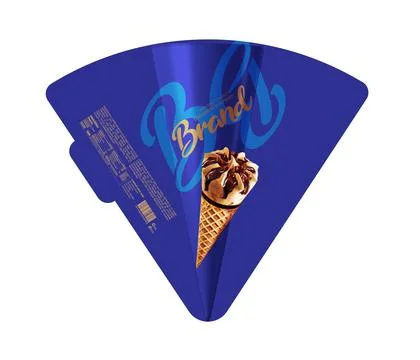 Blue Ice Cream Cone Packaging Stock Illustration