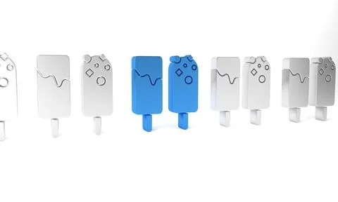 Blue Ice cream icon isolated on white background. Sweet symbol. Minimalism .. Stock Illustration