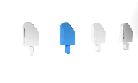 Blue Ice cream icon isolated on white background. Sweet symbol. Minimalism .. Stock Illustration