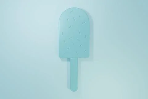 Blue Ice cream icon isolated on blue background. Sweet symbol. Minimalism c.. Stock Illustration