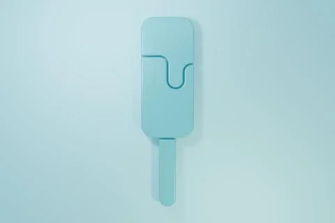 Blue Ice cream icon isolated on blue background. Sweet symbol. Minimalism c.. Stock Illustration