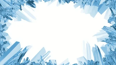 Blue ice crystal frame border with copy space text overlay, hand drawn stop.. Stock Footage 342041074
