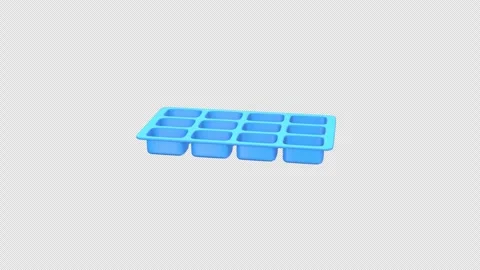 Blue Ice Cube Tray Rotating on a Transparent Background. Seamless Loop. 4K Video stock 301770127