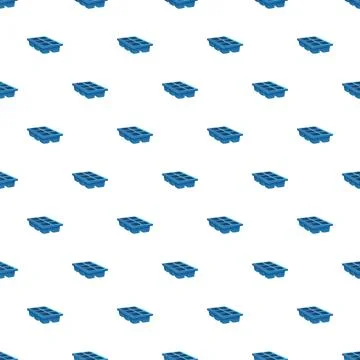 Blue ice cube trays creating repeating pattern background Illustrazione stock