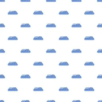 Blue ice cube trays seamless kitchen pattern background Illustrazione stock