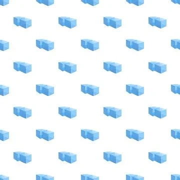 Blue ice cubes seamless repeating cold pattern Illustrazione stock