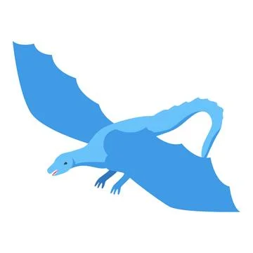 Blue ice dragon flying spreading its wings Stock Illustration