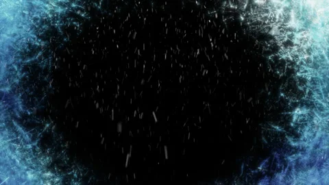 Blue Ice Frozen Frame Border Falling Snow Winter Frost Dark Background Vidéo 335496316