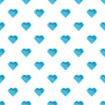 Blue ice heart seamless pattern background Illustrazione stock