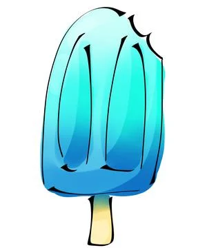 Blue Ice Pop Isolated Summer Dessert Illustration Stock Illustration