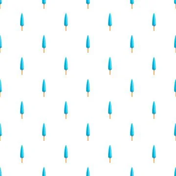 Blue ice pops on sticks creating a seamless background pattern 库存插图