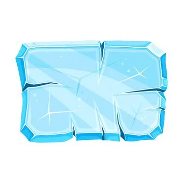 Blue Ice Rectangular Board as Shaped Element for Game and Web Design Vector 스톡 일러스트
