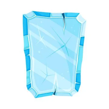 Blue Ice Rectangular Board as Shaped Element for Game and Web Design Vector Stockillustratie