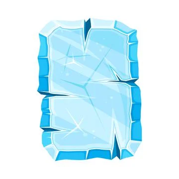 Blue Ice Rectangular Board as Shaped Element for Game and Web Design Vector Stockillustratie