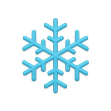 Blue ice snowflake realistic 3d vector illustration Stock Illustration