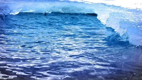 Blue Ice Stream Nature Background Stock Footage 72523934