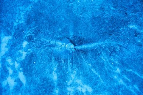 Blue Ice Texture Background with Crystal Surface Foto stock