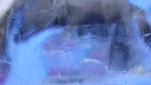 Blue Ice Texture, textured block of transparent ice surface Video stock 297635935