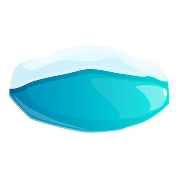 Blue iceberg floating in cold water with snow on top Stock Illustration
