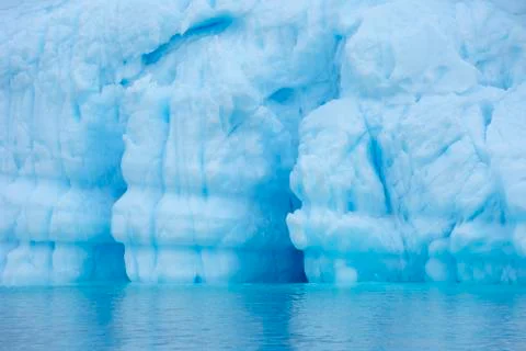 Blue Iceberg, Rode Fjord, Scoresby Sund, Greenland Stock Photos