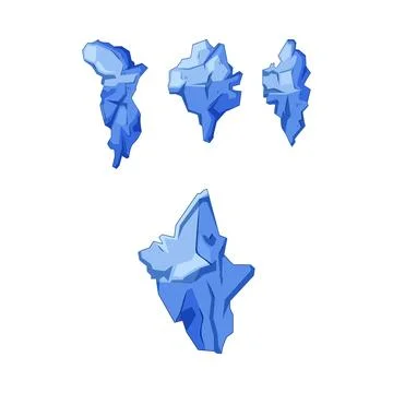 Blue icebergs floating global warming climate change concept Ilustración de archivo