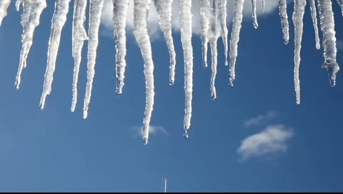 Blue icicles Stock Footage