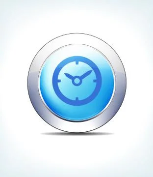 Blue Icon Button Appointment Time Assistance, Clock, Healthcare &amp; Pharma Illustrazione stock